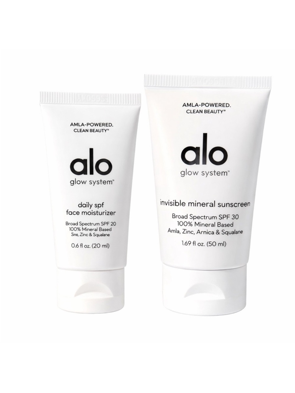 Alo Glow System Mineral Sunscreen SPF 30 Travel Size + SPF Moisturizer